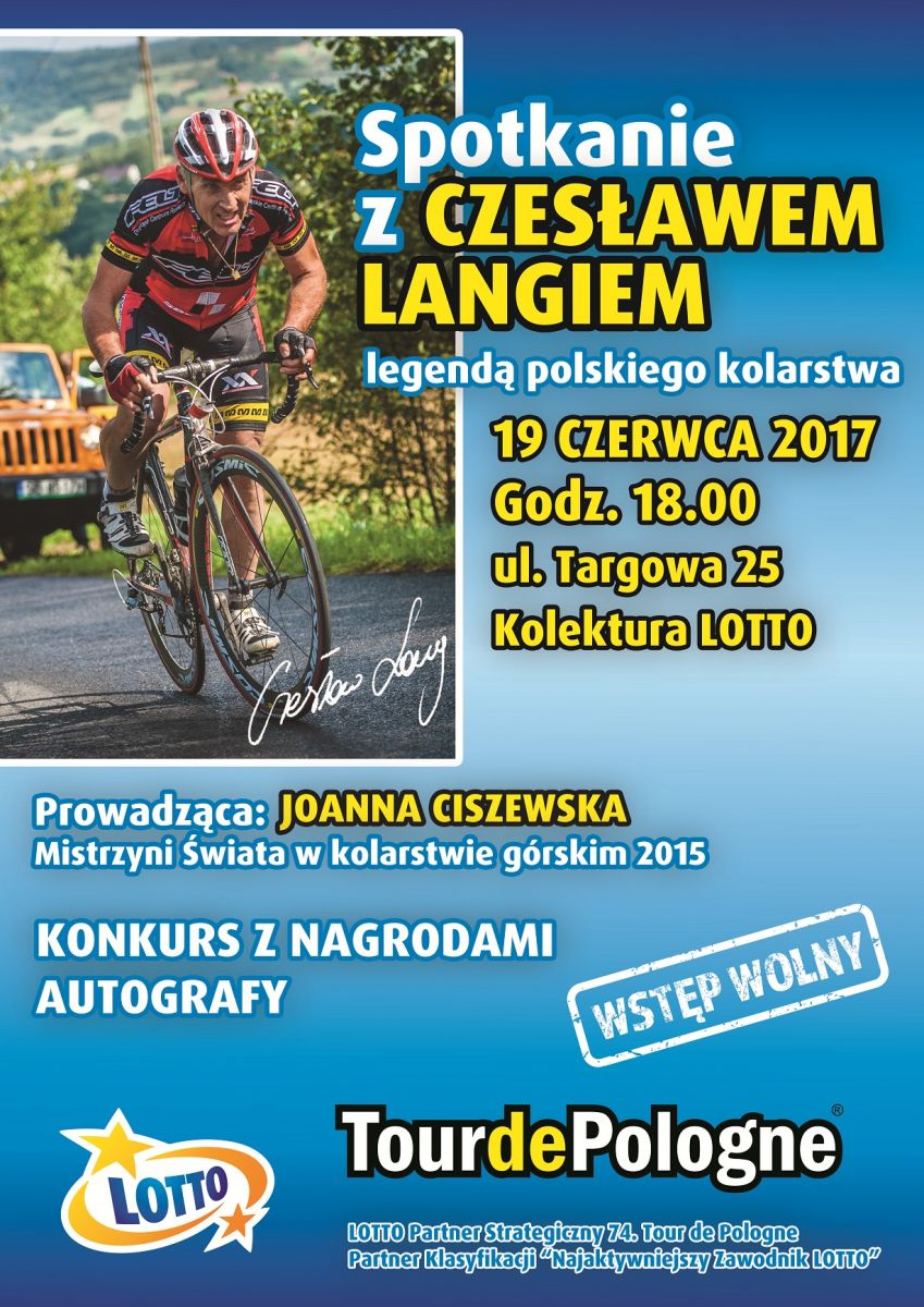 Plakat Czesław Lang LOTTO spotkanie 19.06.2017